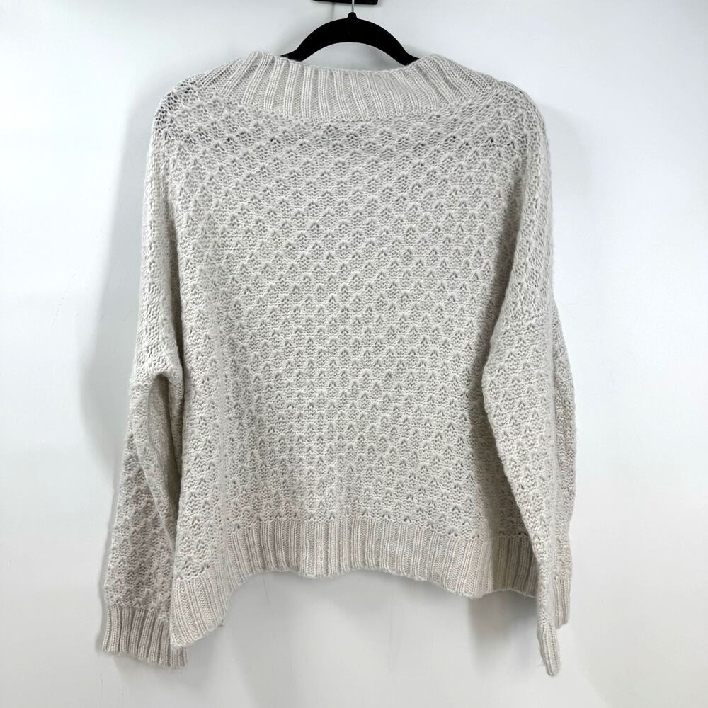 Wooden Ships Oversized Sweater S M Chunky Open Knit Mohair Wool Preppy Nautical - Picture 5 of 7